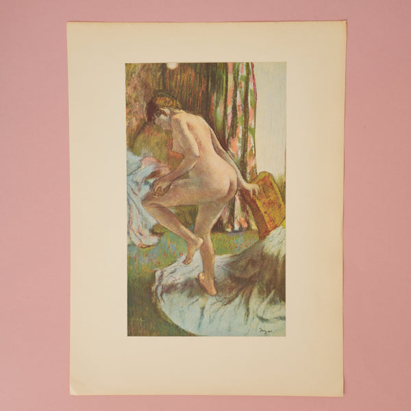 Rare Vintage 1950s Swiss Degas "After the Bath" Art Print