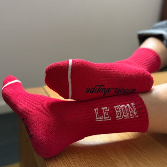 Red Le Bon Shoppe Preppy Socks at Golden Rule Gallery