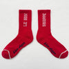 Red and Cream Le Bon Shoppe Branded Preppy Socks at Golden Rule Gallery