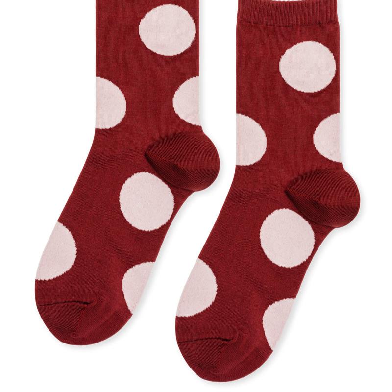 Red and White Dot Rie Crew Sock | Hansel from Basel | Polka Dot Sock | Golden Rule Gallery