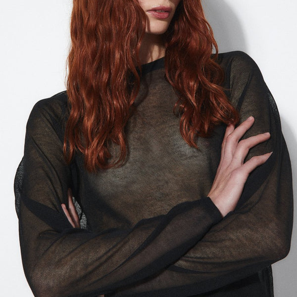 Black Sheer Chateau Top by Rita Row at Golden Rule Gallery