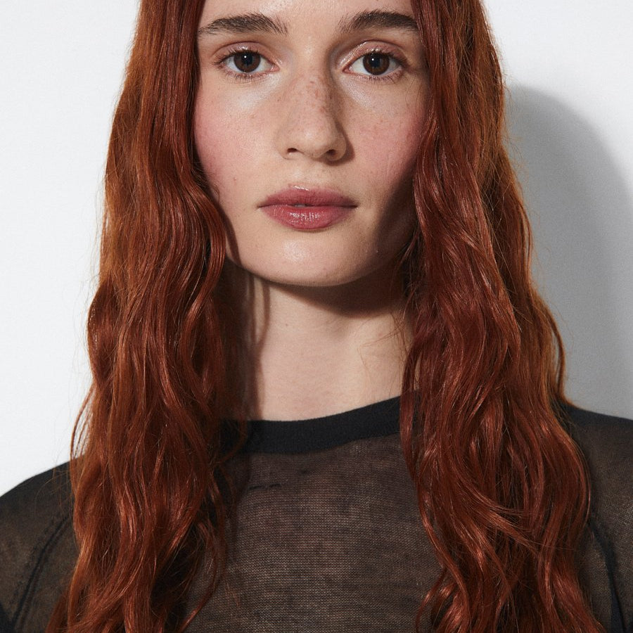 Sheer Black Long Sleeve Top at Golden Rule Gallery