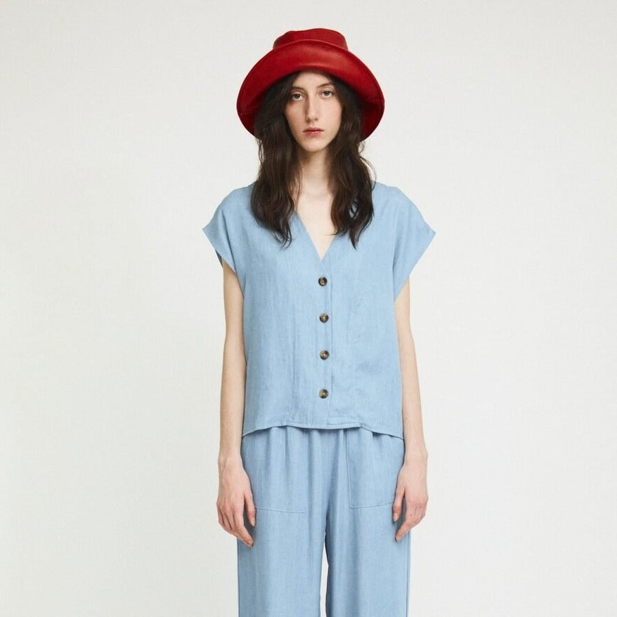 Rita Row Diana Shirt in Blue Sky at Golden Rule Gallery