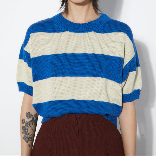 Rita Row Pattie Sweater in Blue Stripes