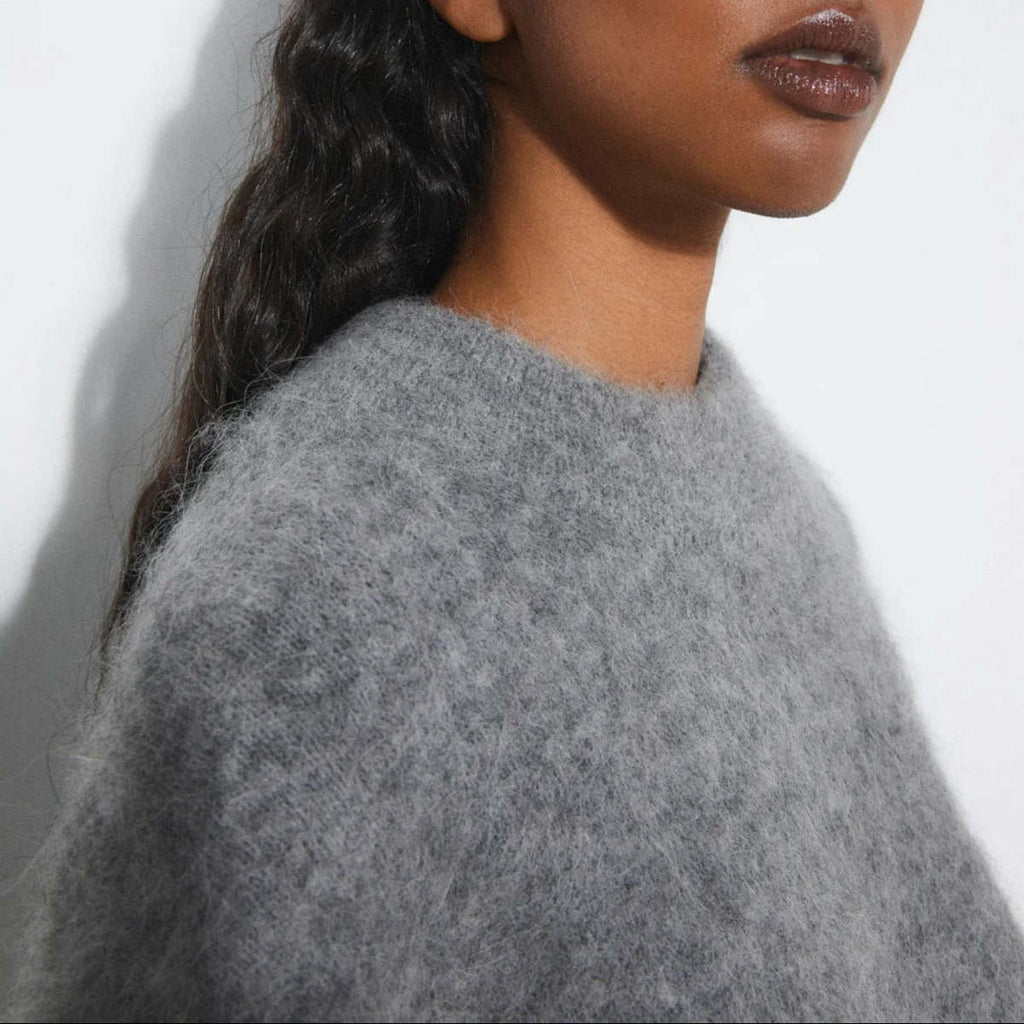 Cozy Gray Sweater by Rita Row at Golden Rule Gallery