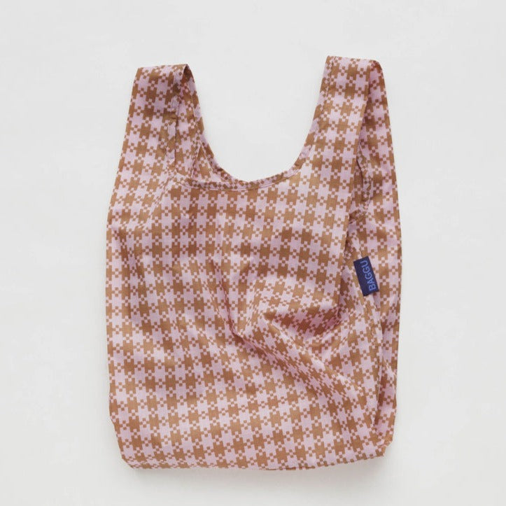 Rose Pixel Gingham Baggu Reusable Bag in Baby Size at Golden Rule Gallery