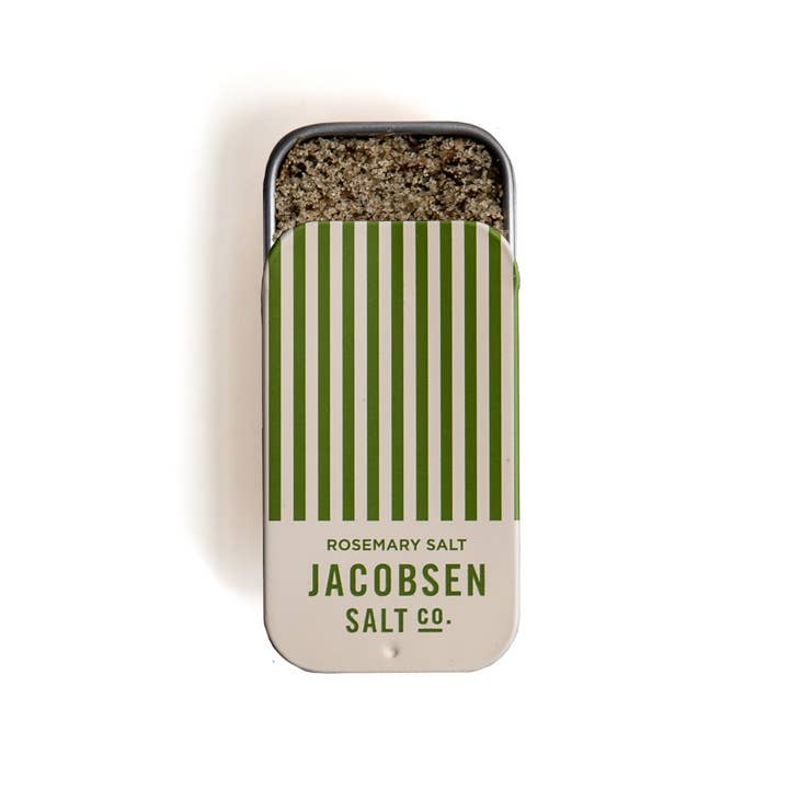 Rosemary Infused Salt Slide Tin by Jacobsen Salt Co Golden Rule Gallery