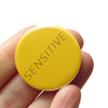 Round "Sensitive" Pin Back Button at Golden Rule Gallery in Excelsior