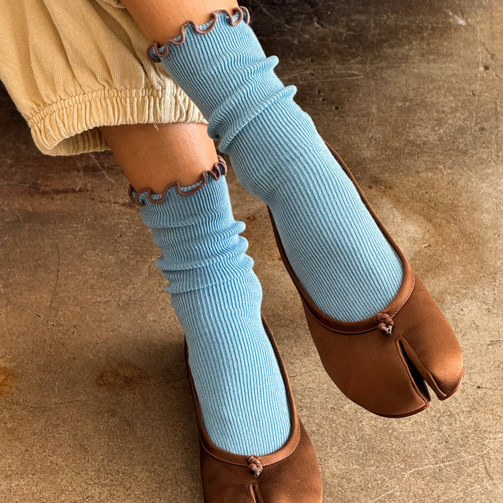 Blue Ruffle Socks 