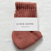 Scrunched Crew Socks in Muted Terracotta Colorway