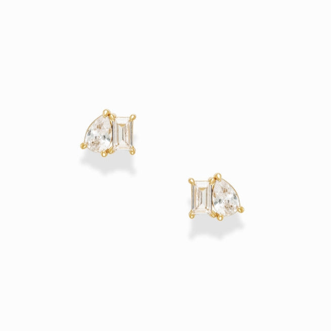 Gold Diamond Stud Earrings