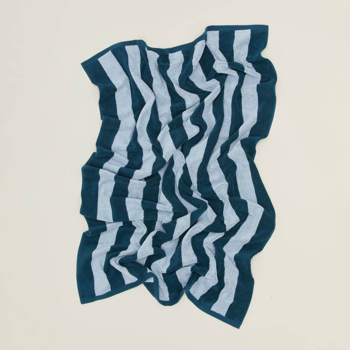 Blue Stripe Bath Towel at Golden Rule Gallery