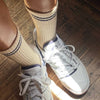 Cream Yellow Tall Ribbed Tube Socks