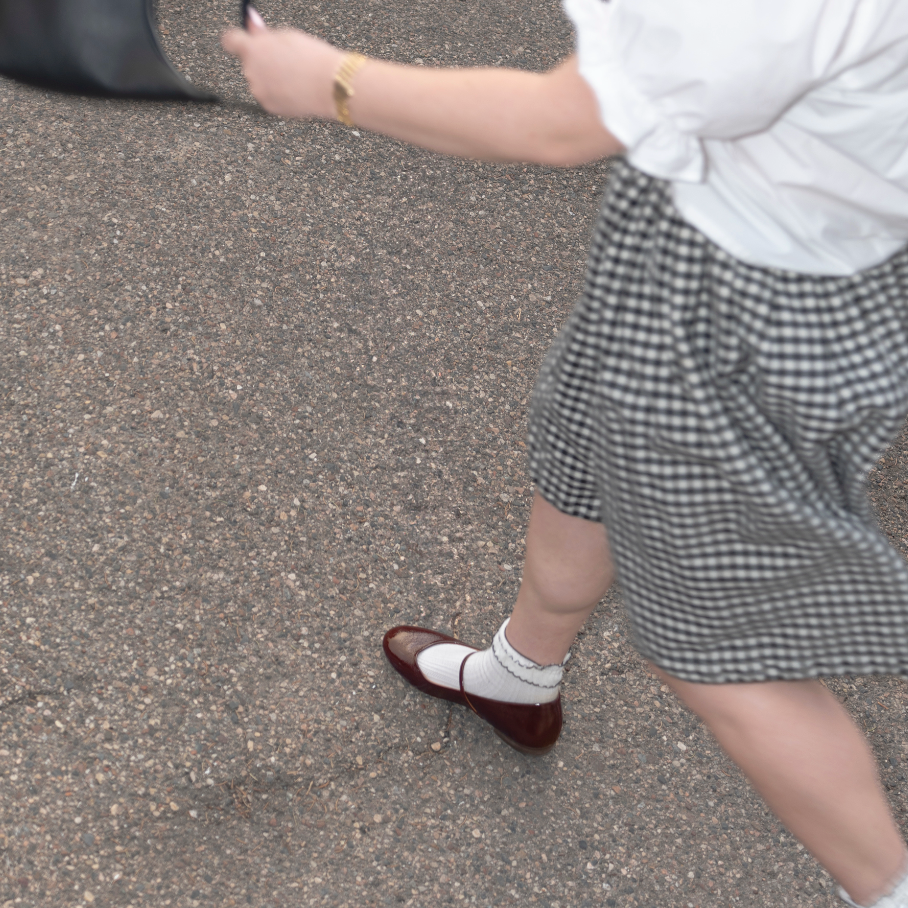 Wool Black and White Vintage Skirt in Gingham 