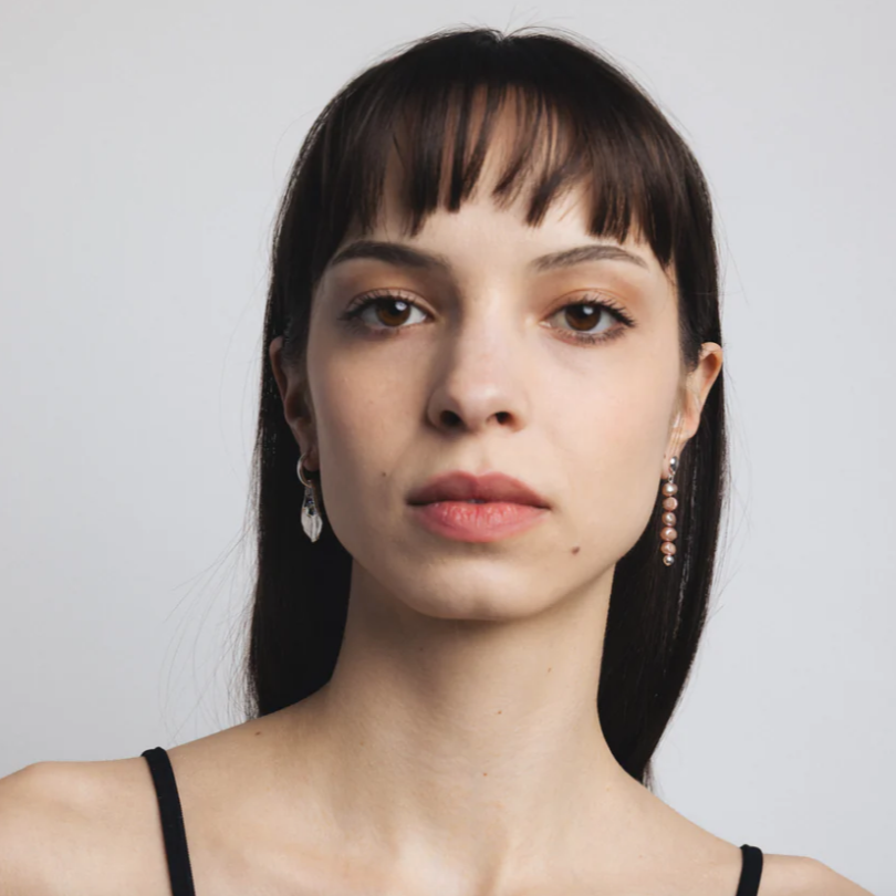 Unique Sterling Silver Shell and Pearl Earrings