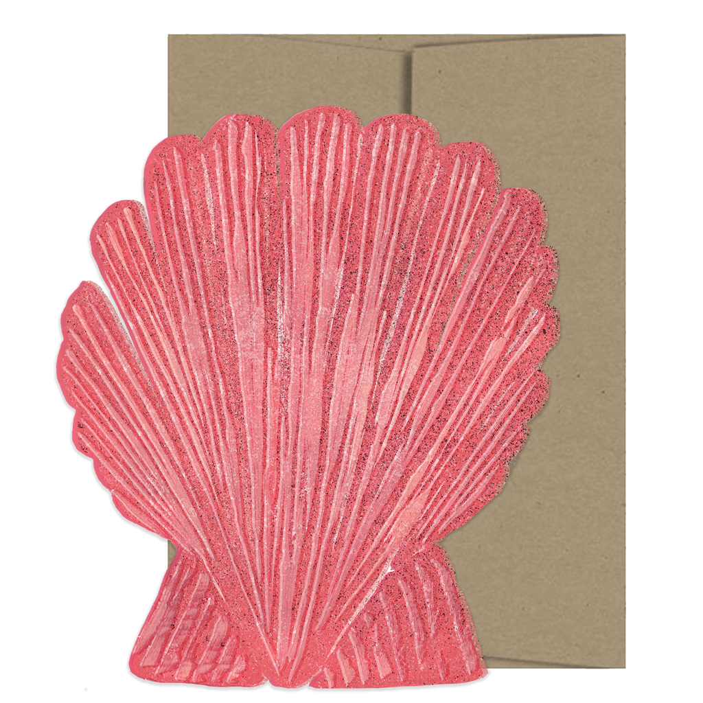 Pink Seashell Die Cut Card