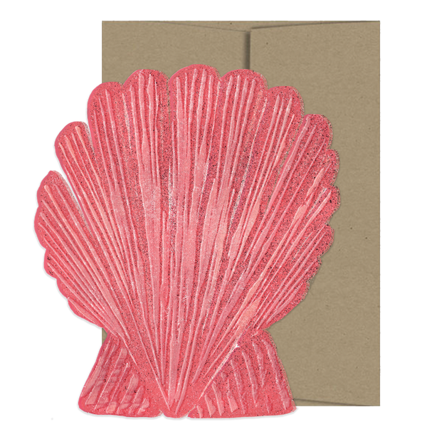 Pink Seashell Die Cut Card