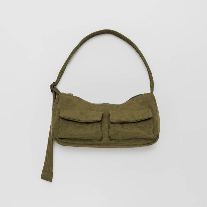 Seaweed Green Cargo Shoulder Bag by Baggu at Golden Rule Gallery