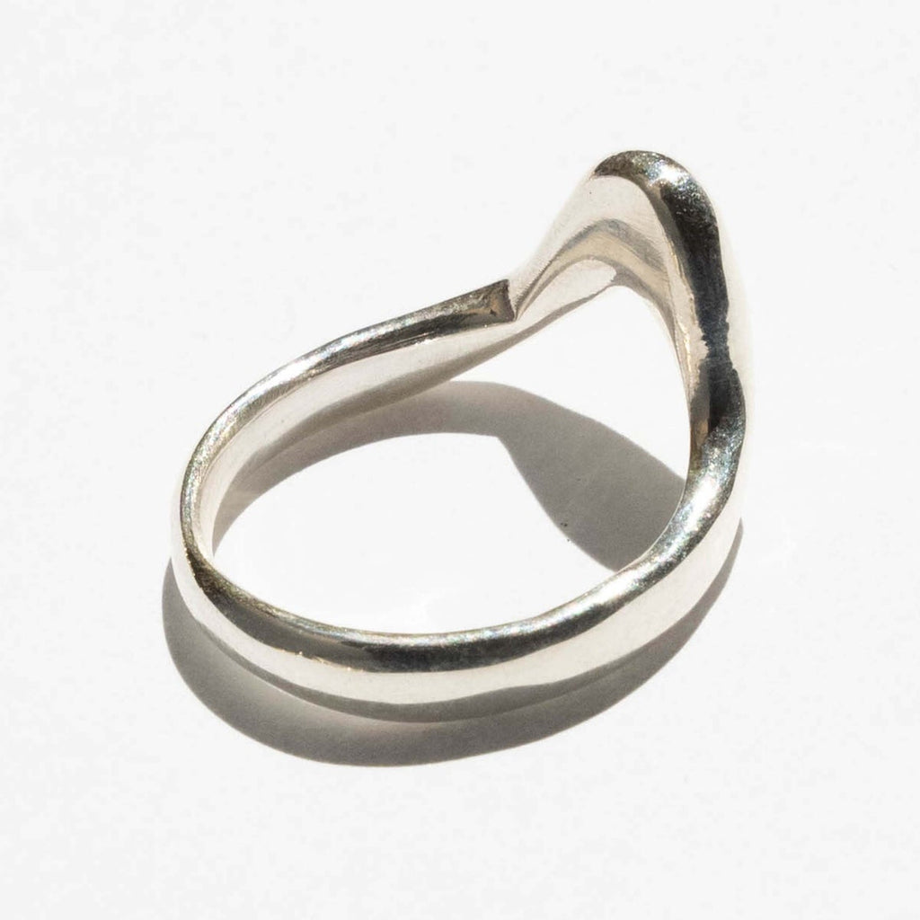 Shiny Sterling Silver Wave Ring