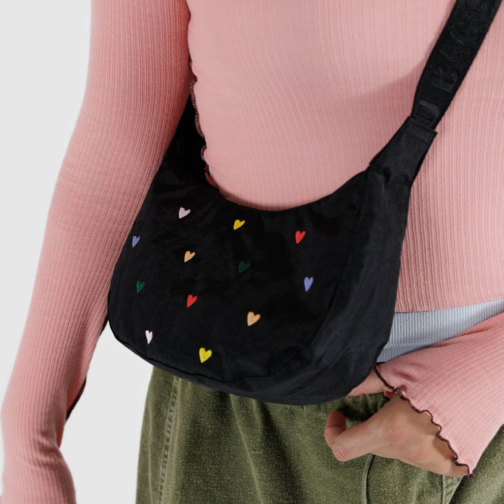 Small Baggu Crescent Bag with Hearts at Golden Rule Gallery