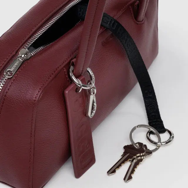 Small Leather Bowler Shoulder Bag with Key Loop By Baggu at Golden Rule Gallery