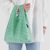Small Reusbale Bag in Green Gingham at Golden Rule Gallery Baggu
