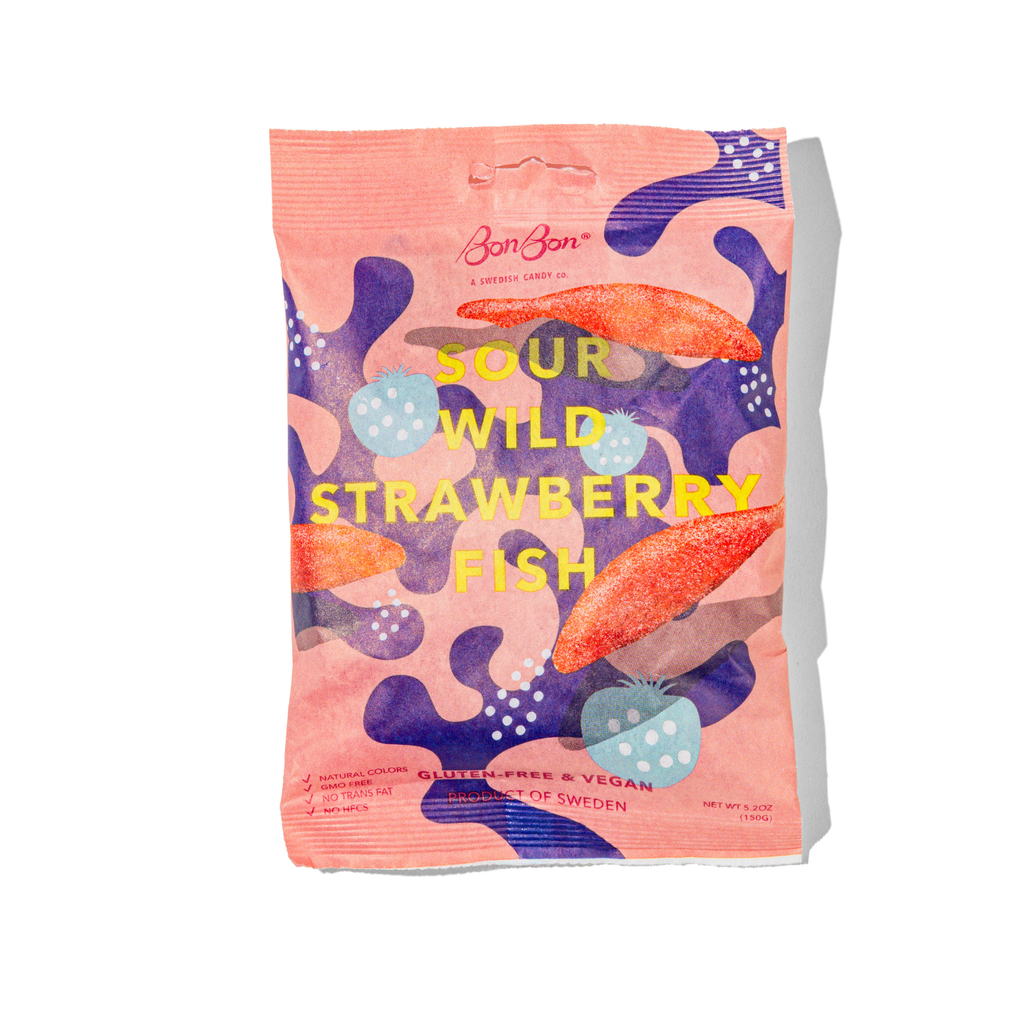 Sour Wild Strawberry Fish Candy by BonBon at Golden Rule Gallery