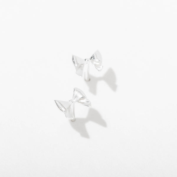 Sterling Silver Tiny Bow Stud Earrings