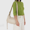 Stone Medium Baggu Leather Crescent Bag Available at Golden Rule in Excelsior, MN
