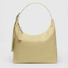 Straw Yellow Leather Shoulder Bag by Baggu at Golden Rule Gallery