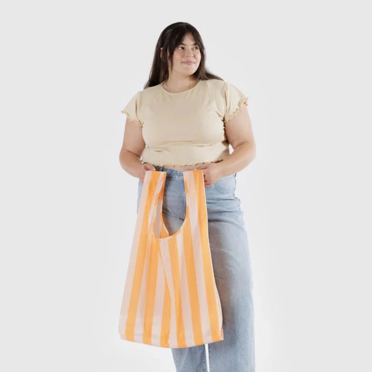 Striped Baggu Big Reusable Tote Bag in Orange at Golden Rule Gallery in Excelsior