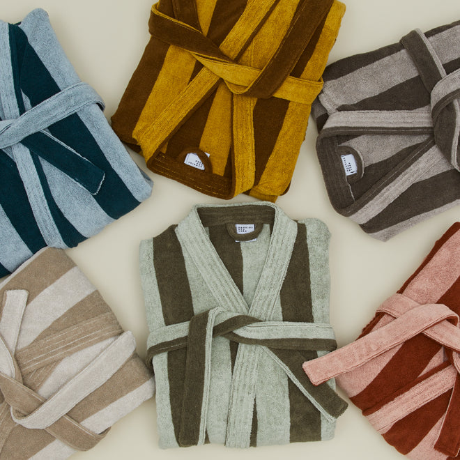 Hawkins New York Simple Striped Terry Bathrobe