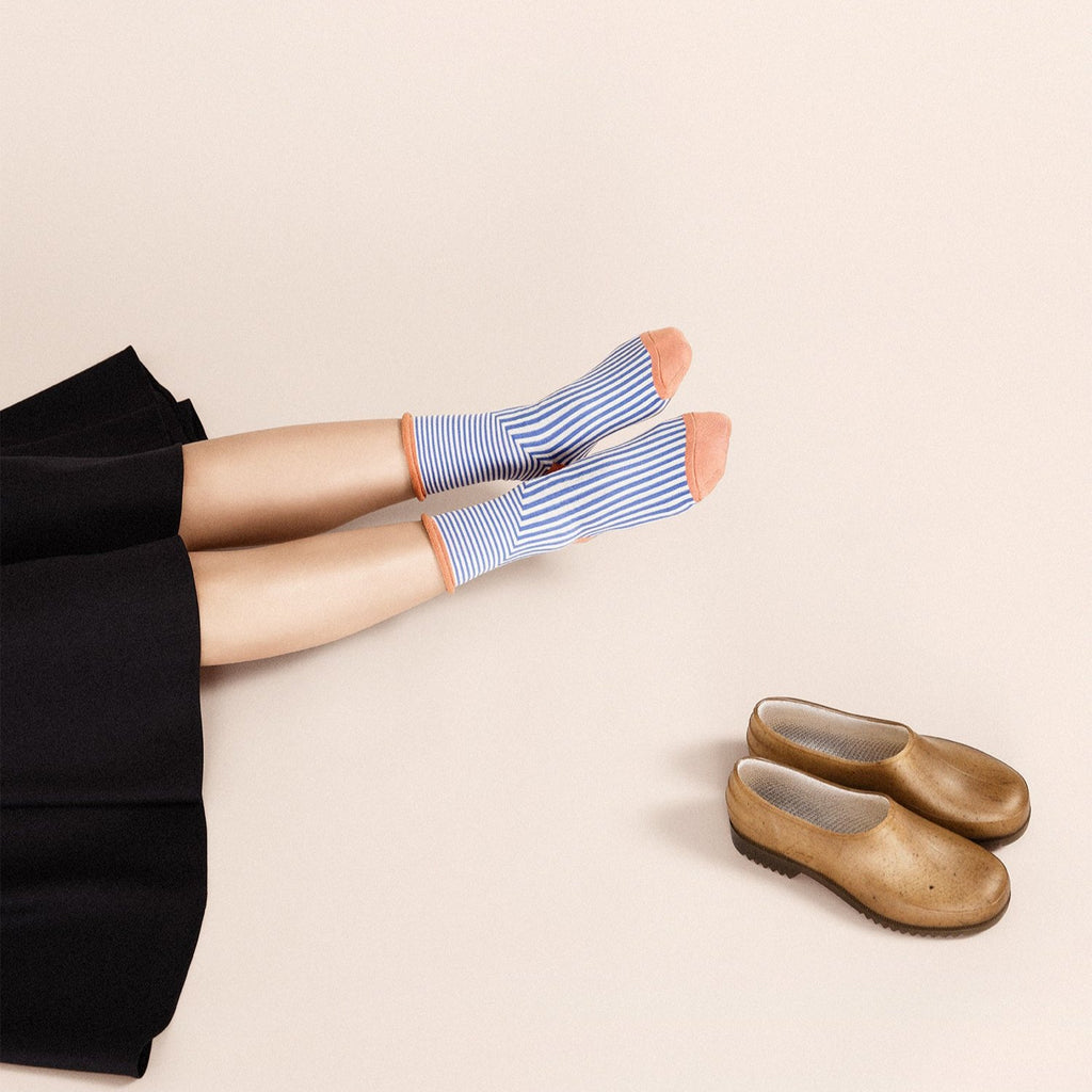 Striped Corbusier ankle socks by Hansel from Basel at Golden Rule Gallery