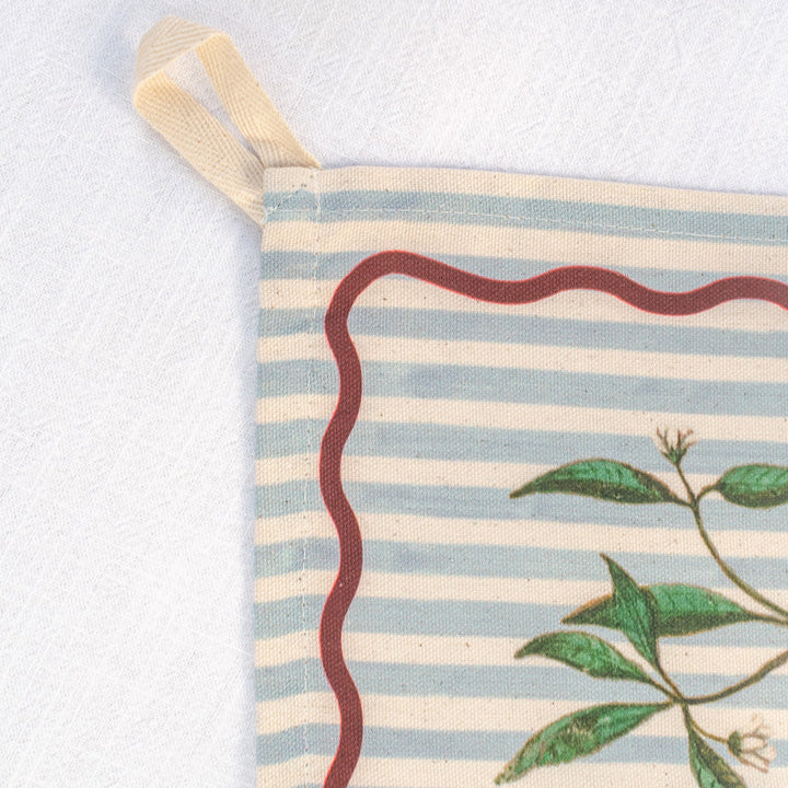 Close Up of Striped Tea Towel