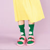 Styled Green and White Dot Rie Crew Sock | Hansel from Basel | Polka Dot Sock | Golden Rule Gallery