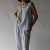 Summer Linen Scoop Neck Breezy Top