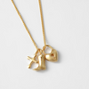 Gold Wolf Circus Boot and Heart Charms on Necklace 