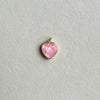 Pink Gemstone Heart Necklace Charm Token