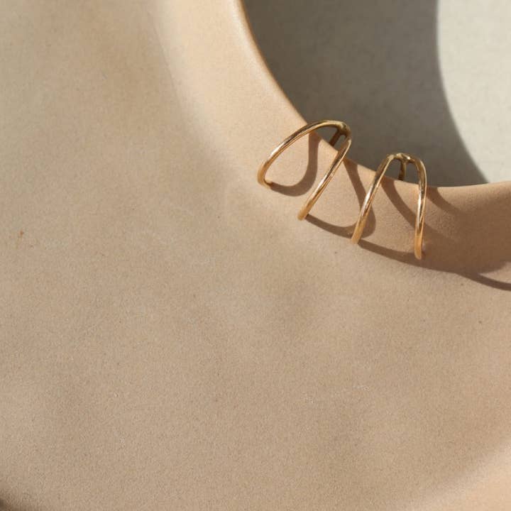 Gold Fill Wishbone Studs by Token Jewelry