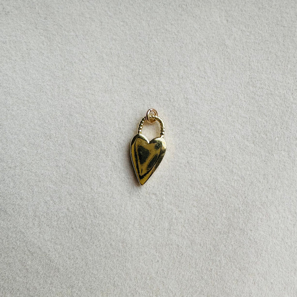 Dainty Gold Heart Charm for Necklaces