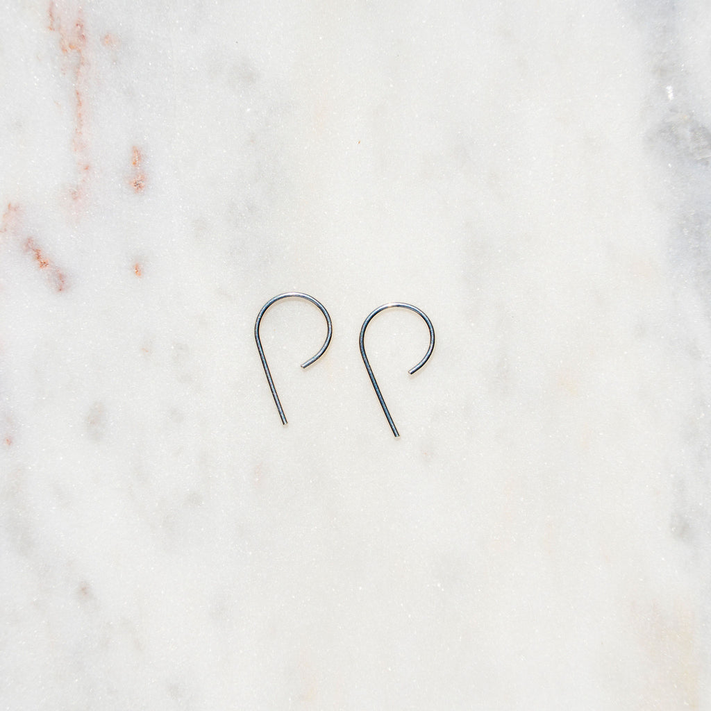 Sterling Silver Token Jewelry Nines Pull Through Earrings