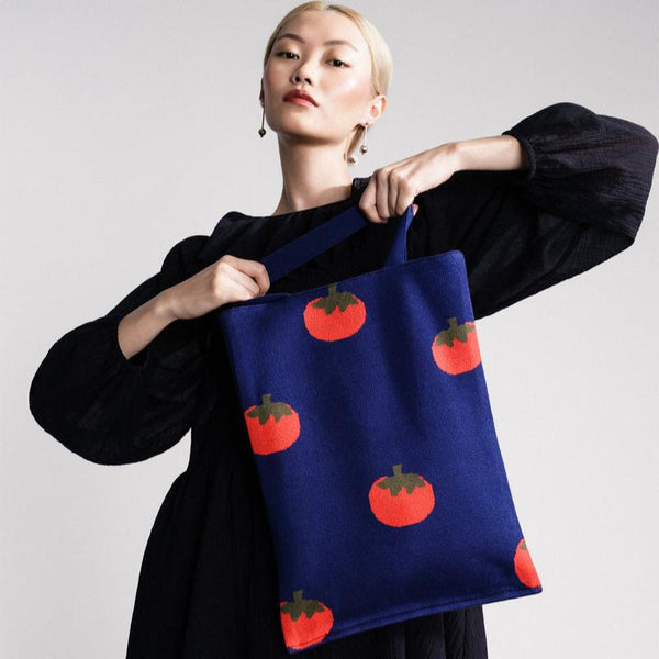 Tomato Knit Tote Bag by Hansel from Basel