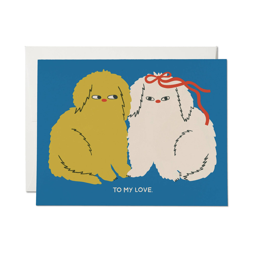 Romantic Puppy Love "To My Love" Greeting Card