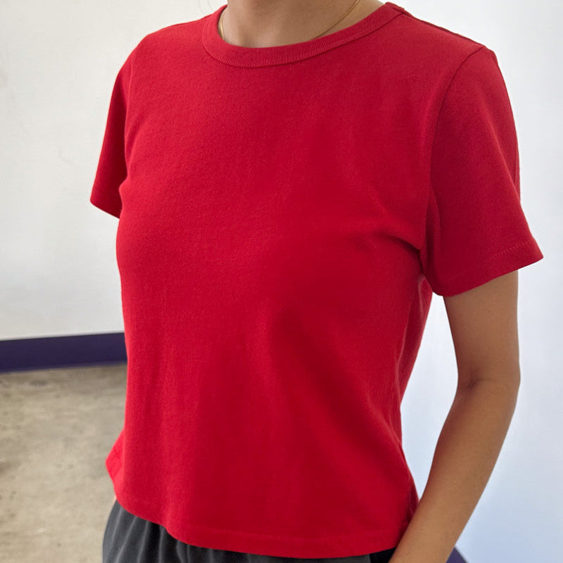 Red Thick Baby Tee Shirt