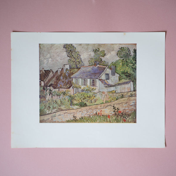 Vintage 1940s Van Gogh "Houses at Auvers" Art Print