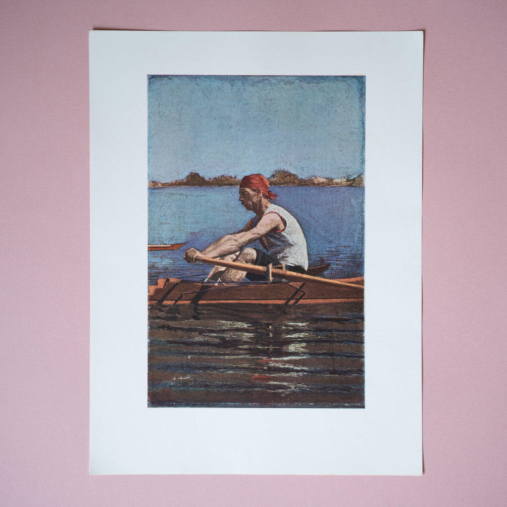 Rowing Man in the American School Style of Art