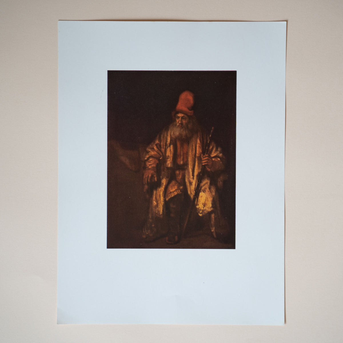 Vintage 1940s Rembrandt Van Rijn "Old Man With Red Hat" Art Print ...