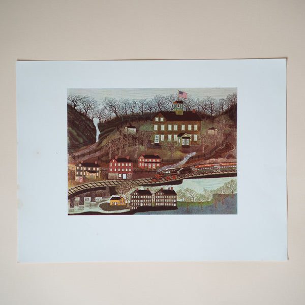Vintage 1940s Joseph Pickett "Manchester Valley" American School Landscape Art Print 