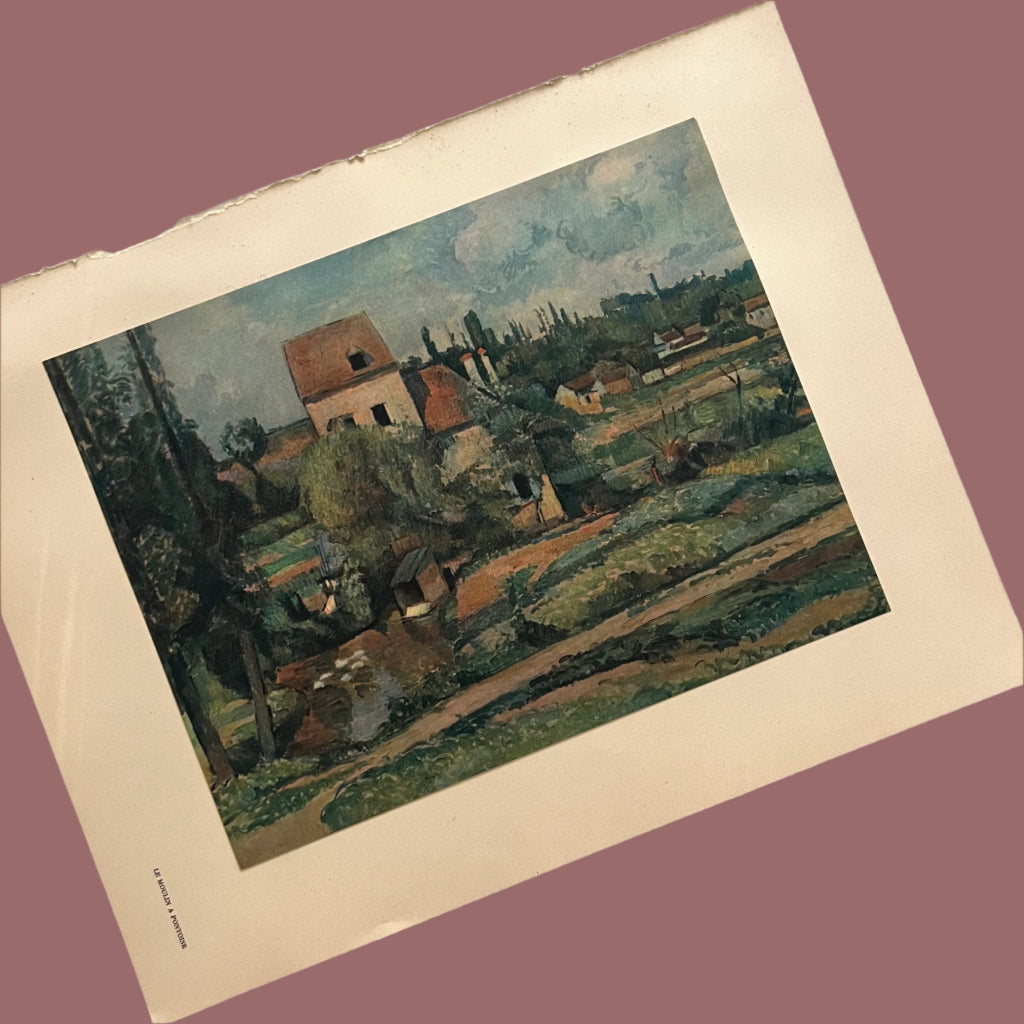 Beautiful Vintage Cezanne Art Print of Countryside Scenery