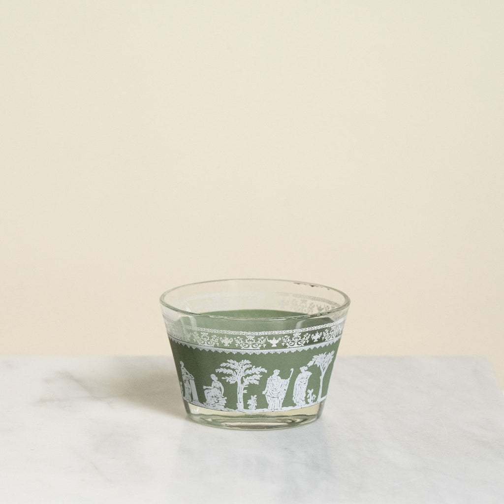 Vintage Green Scenic Hellenic Glass